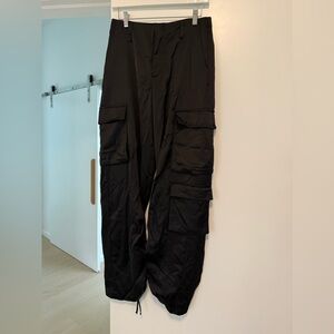 Zara Silky Black Cargo Pants